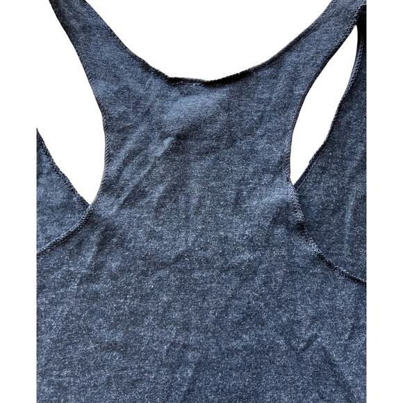 JURASSIC PARK Heather Black dinosaur Racerback raw stitching tank top sz XS - Picture 4 of 7